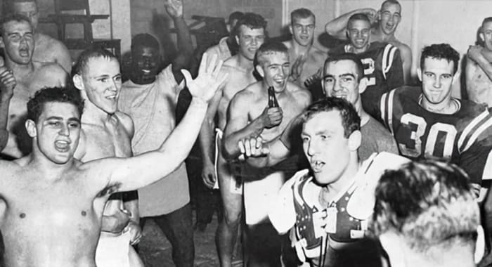 1958 vs. Pittsburgh postgame locker room